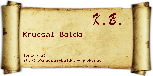 Krucsai Balda névjegykártya
